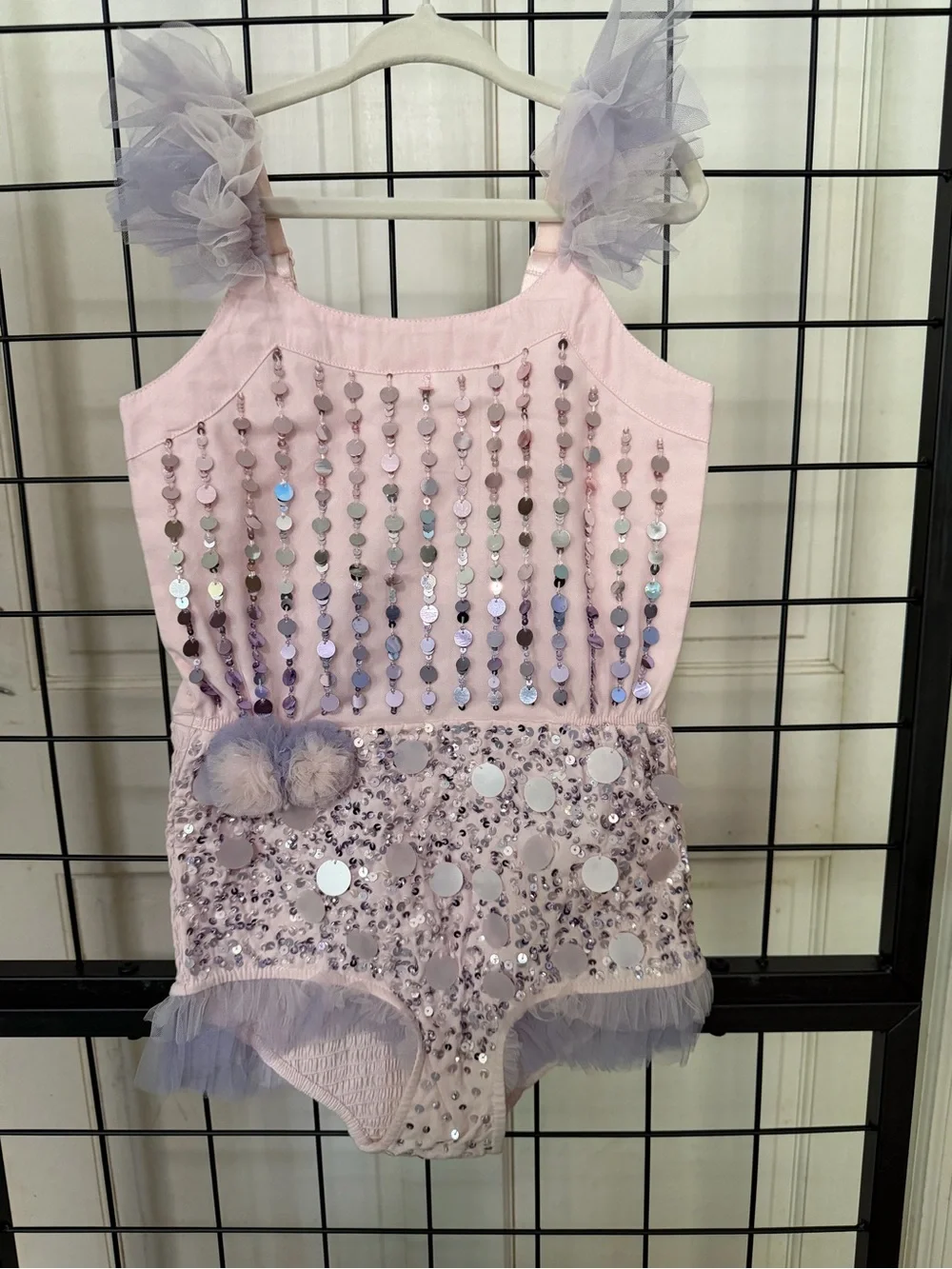 Lilac Sequin Tulle one piece by tutu du monde. Dress. Costume romper dance